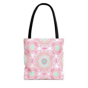 Boho Mandala AOP Tote Bag – Symmetrical Floral Design - Dekodix Shop